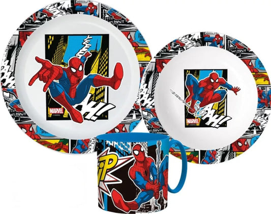 Spiderman Kinder Geschirr Set Teller Schüssel Becher - WS-Trend.de Marvel Spidey Geschirr-Set 3 teilig
