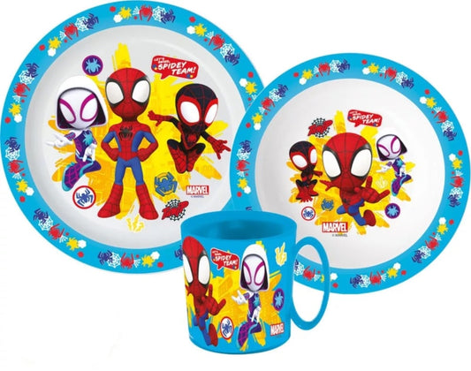 Spidey and Friends Kinder Geschirr Set Teller Schüssel Becher - WS-Trend.de Marvel Spiderman Geschirr-Set 3 teilig
