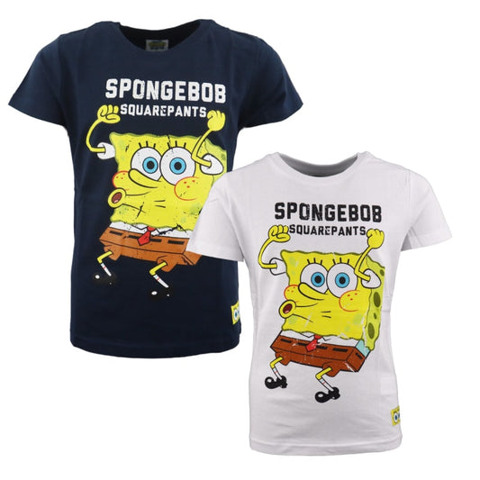 Spongebob Schwammkopf Kinder kurzarm T-Shirt - WS-Trend.de Gr 134-164 Schwarz Baumwolle Jungen