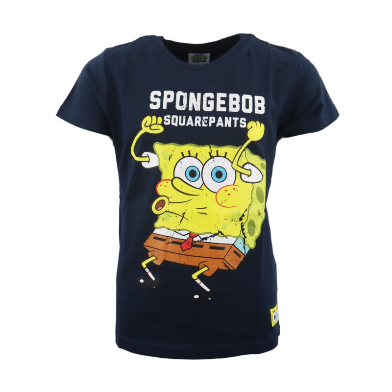 Spongebob Schwammkopf Kinder kurzarm T-Shirt - WS-Trend.de Gr 134-164 Schwarz Baumwolle Jungen