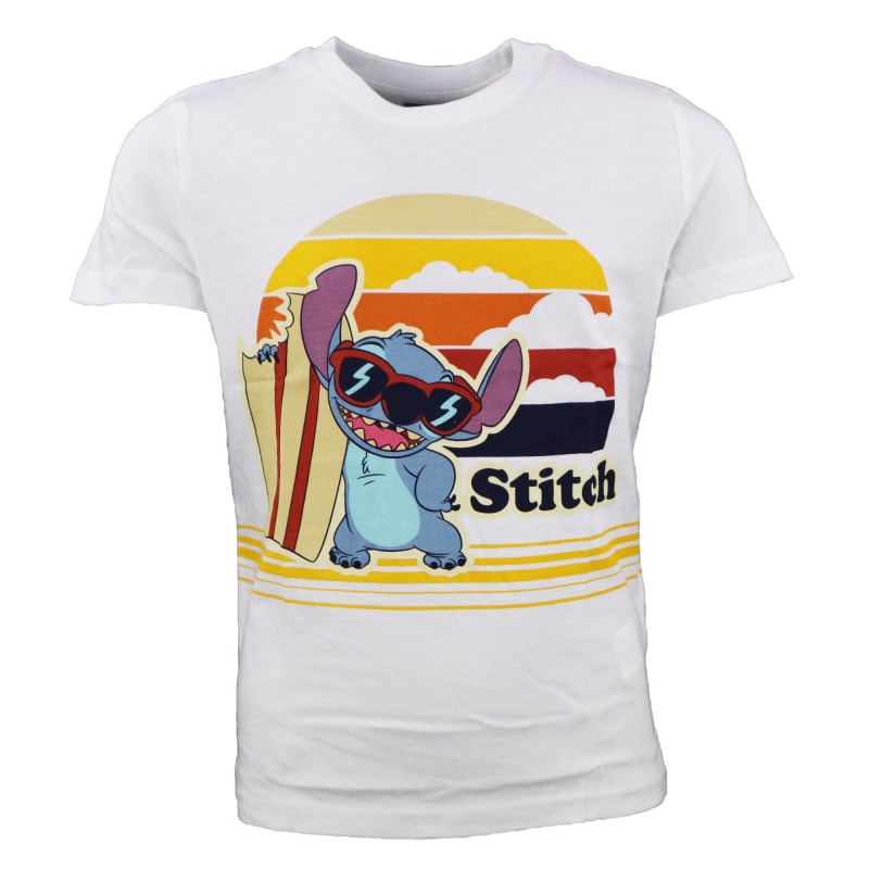 Disney Stitch T-Shirt Kurzarm Kinder Jungen Shirt - WS-Trend.de 98-134 100%Baumwolle Blau Weiß