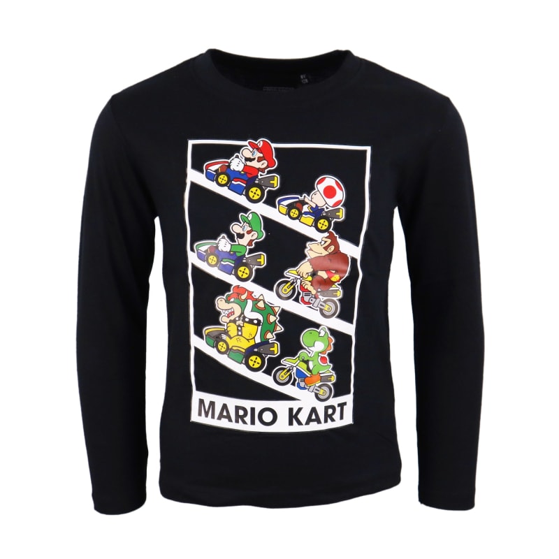 Super Mario Kart Kinder langarm T-Shirt - WS-Trend.de Shirt 98-128 100% Baumwolle Bowser Luigi