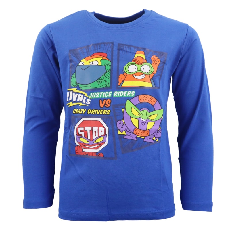 Super Zings Kinder Langarmshirt - WS-Trend.de T-Shirt Blau Rot 98 bis 128 Baumwolle für Jungen