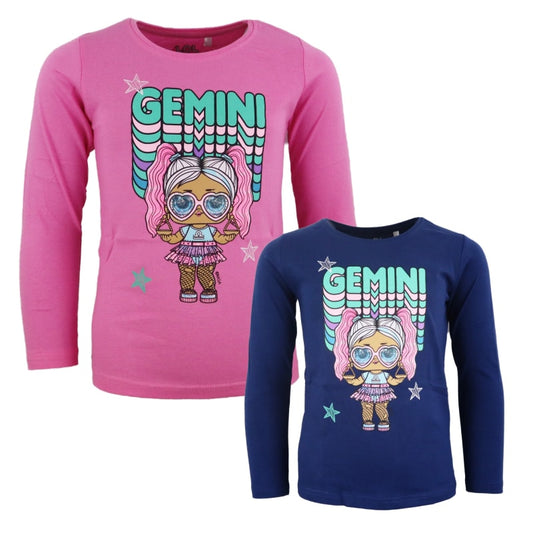 LOL Surprise Gemini Kinder langarm T-Shirt - WS-Trend.de Suprise - Rosa Blau für Mädchen 98 - 128