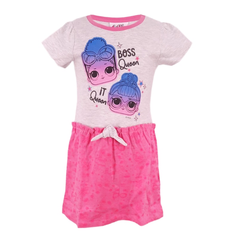 LOL Surprise Sommerkleid Kinder Kleid Grau Rosa - WS-Trend.de für Mädchen aus baumwolle